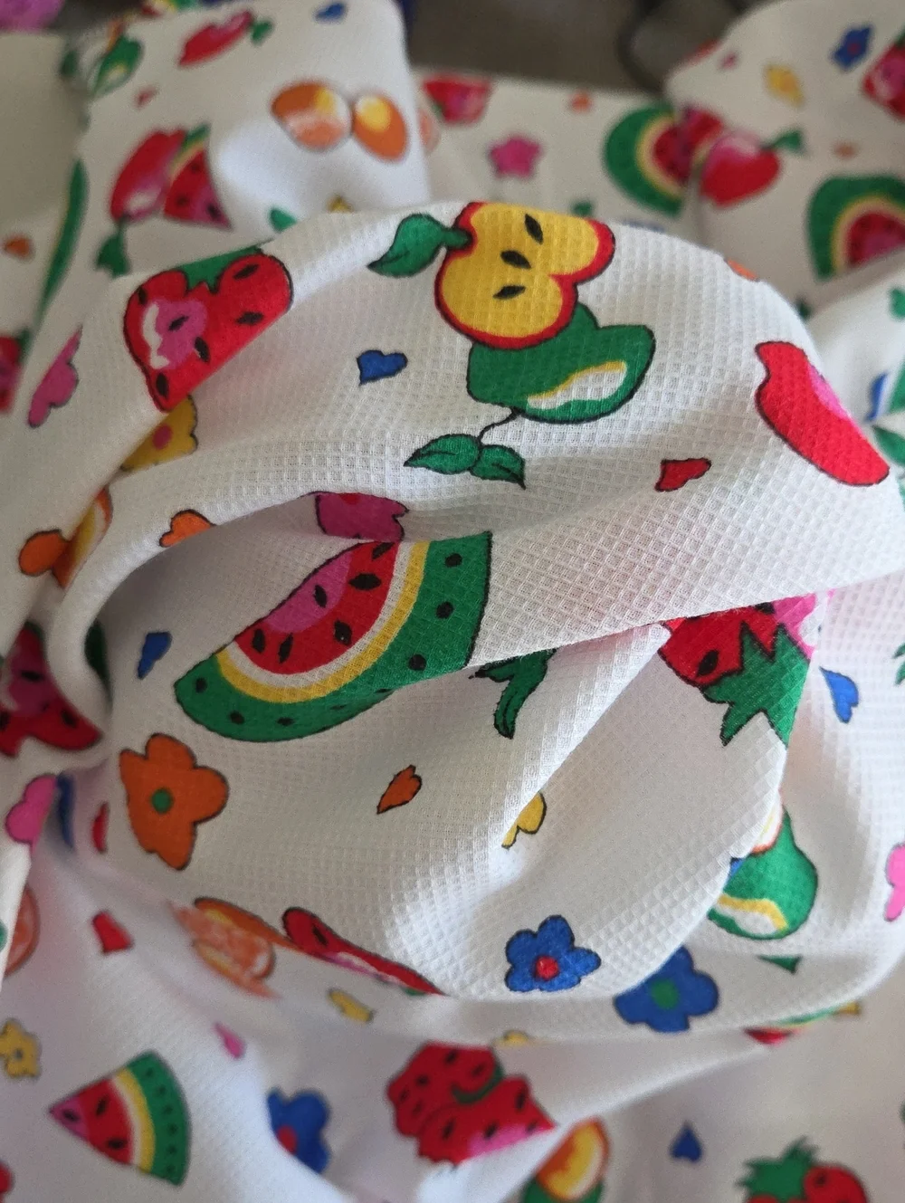 Super Rare Vintage Waffle Weave Summer Craft Quilt Sewing Cotton Fabric 2.1yds